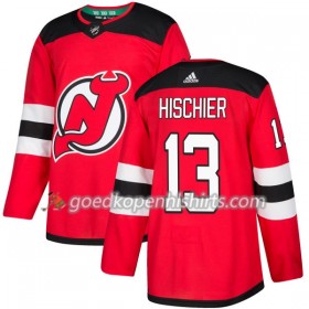 New Jersey Devils Nico Hischier 13 Adidas 2017-2018 Rood Authentic Shirt - Mannen